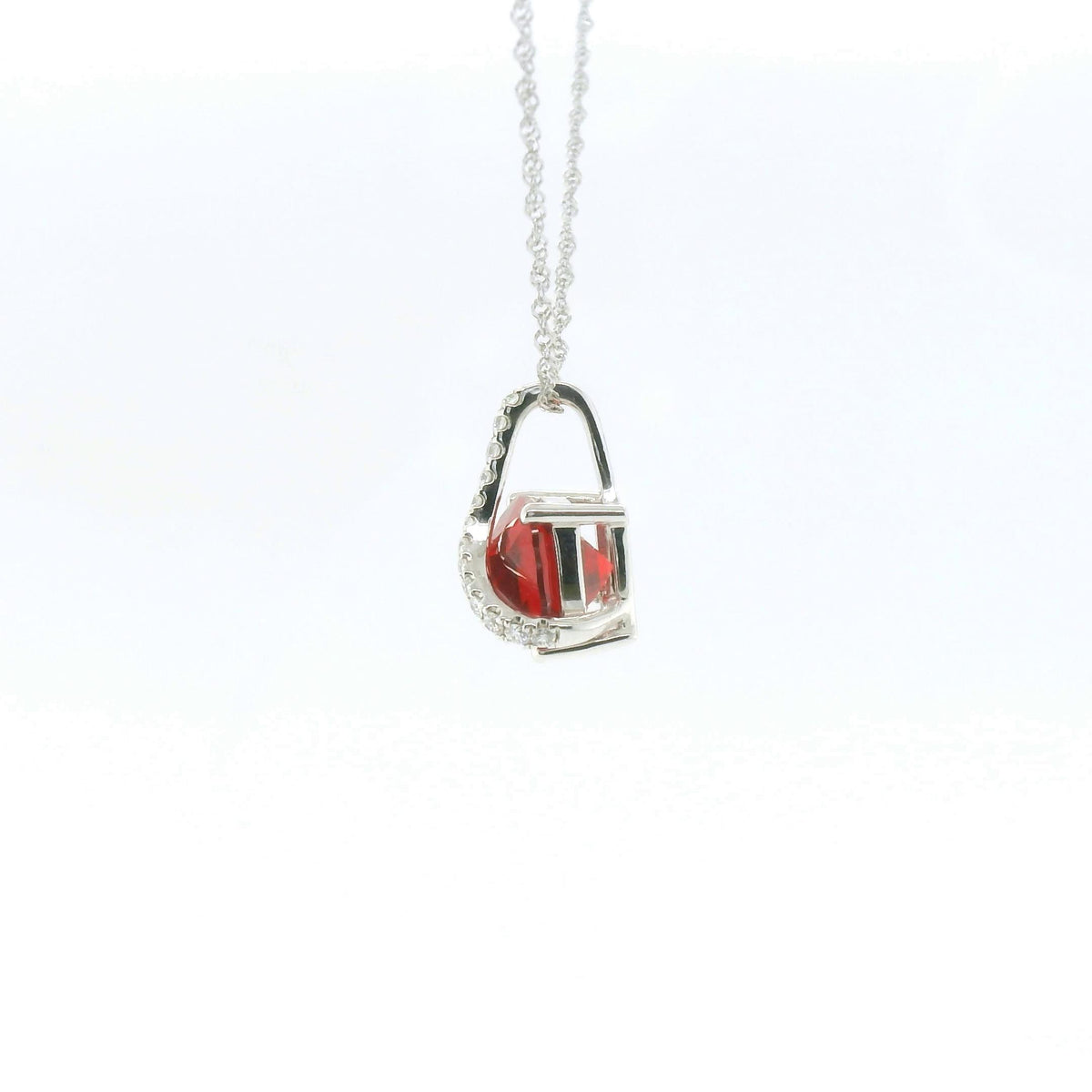 Chatham 3.56ct Lab Ruby & Diamond Pendant