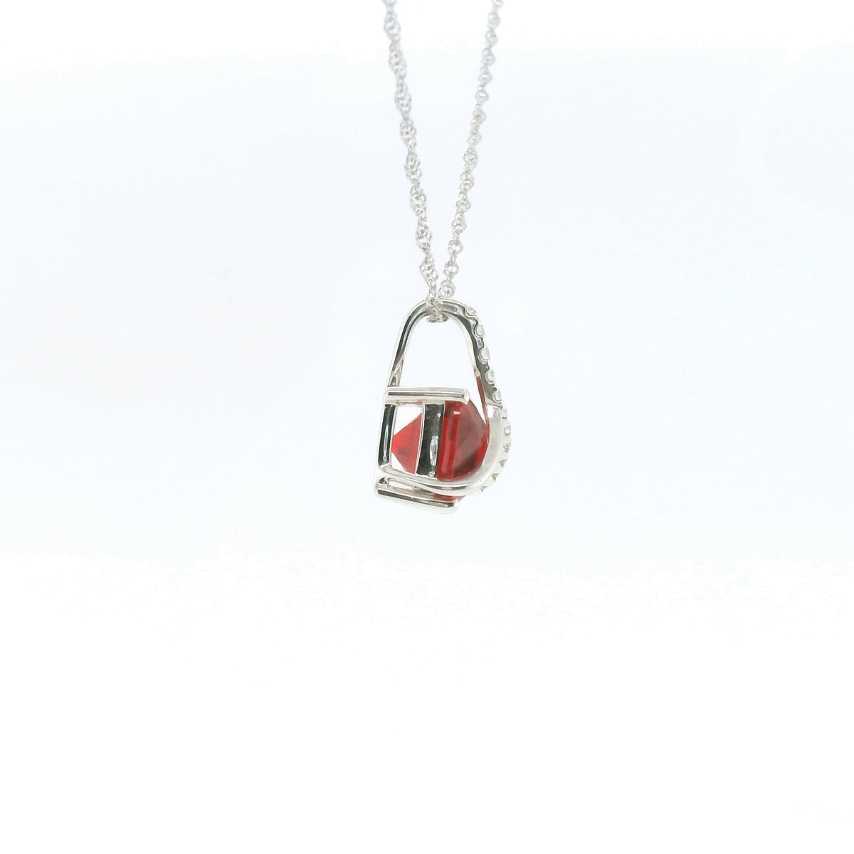 Chatham 3.56ct Lab Ruby & Diamond Pendant