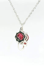 Chatham 2.18ct Lab Ruby & Diamond Pendant