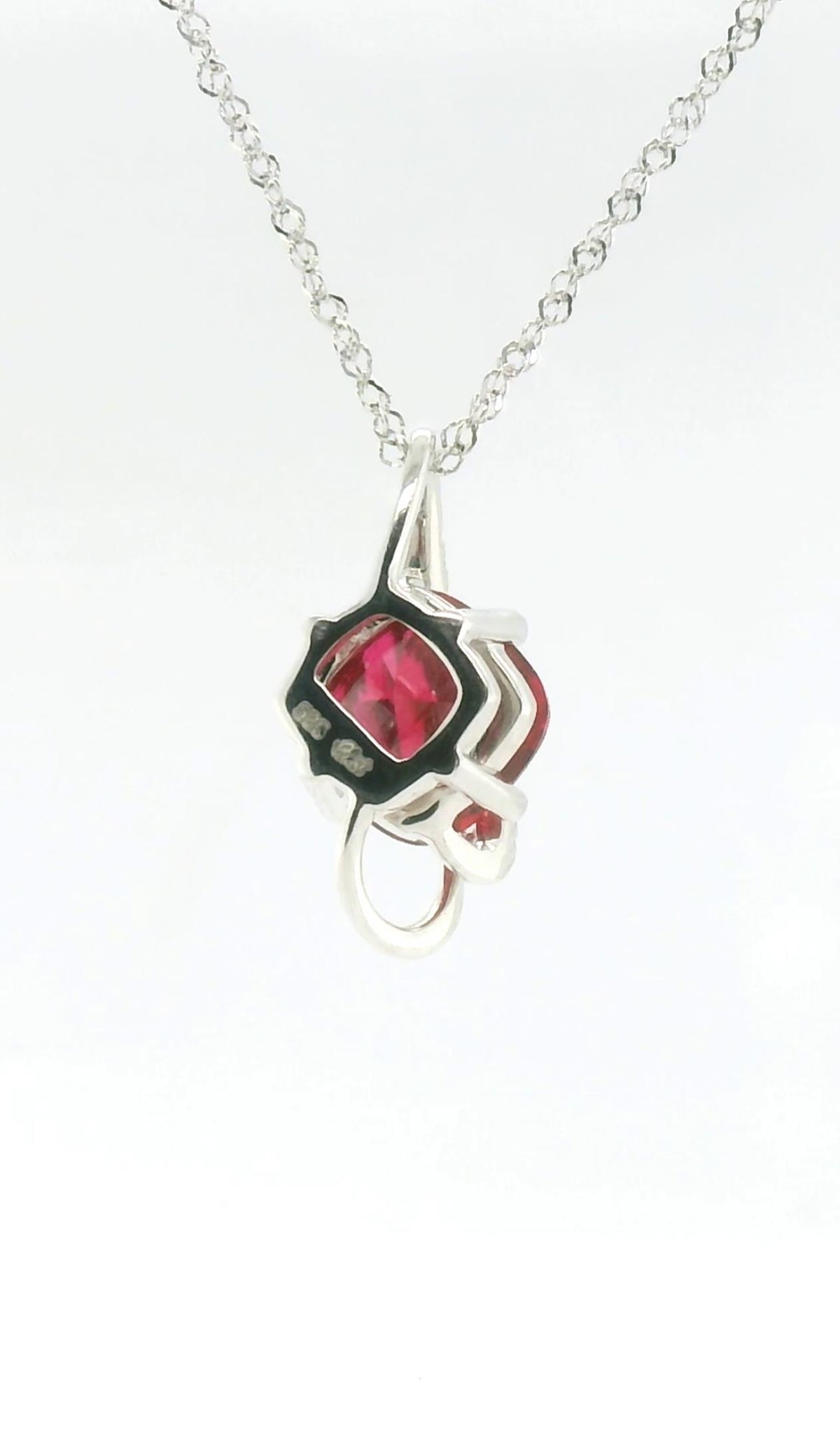 Chatham 2.18ct Lab Ruby & Diamond Pendant