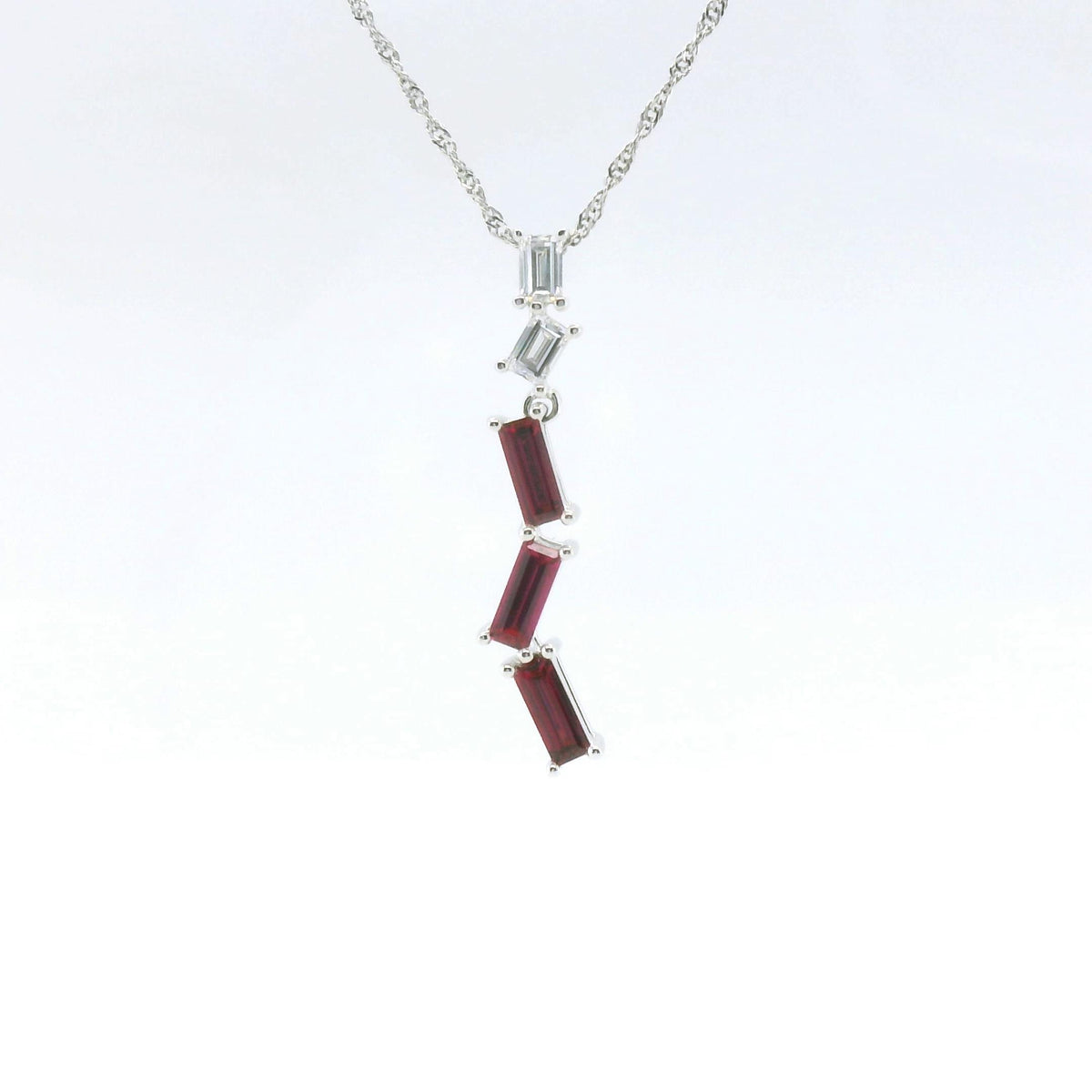 Chatham 0.51ct Lab Ruby & Diamond Pendant