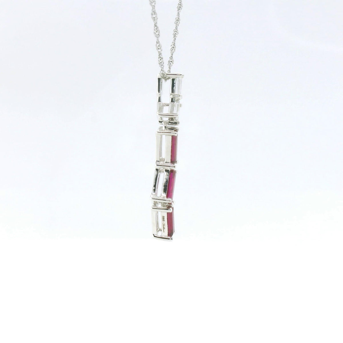 Chatham 0.51ct Lab Ruby & Diamond Pendant