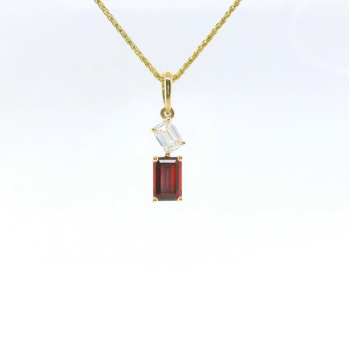 Chatham 0.51ct Lab Ruby & Diamond Pendant