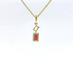 Chatham 0.51ct Lab Ruby & Diamond Pendant