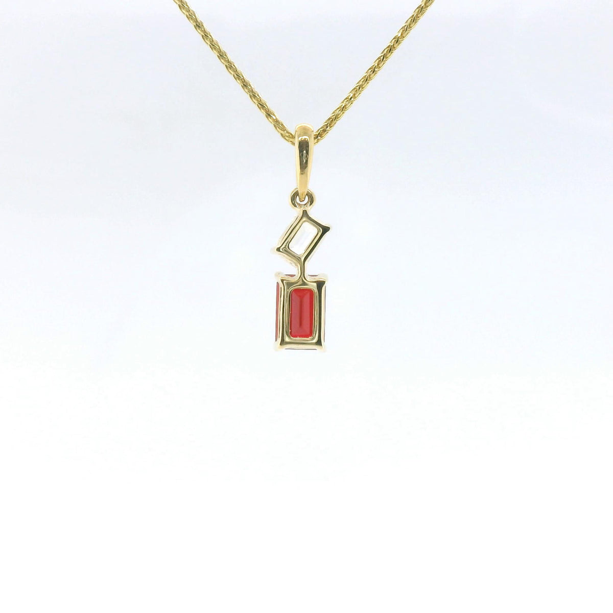 Chatham 0.51ct Lab Ruby & Diamond Pendant