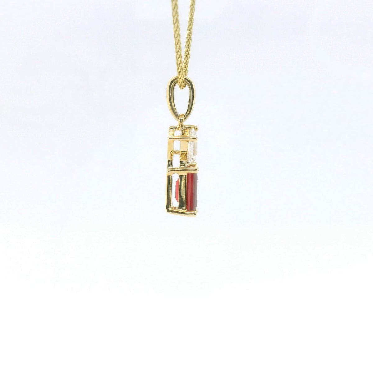 Chatham 0.51ct Lab Ruby & Diamond Pendant