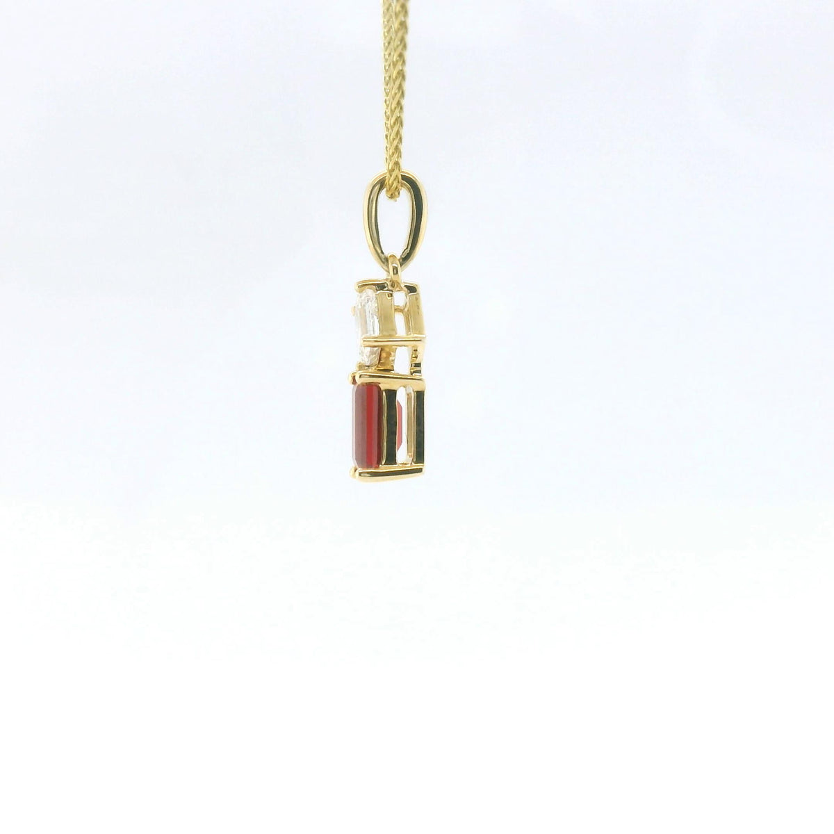 Chatham 0.51ct Lab Ruby & Diamond Pendant