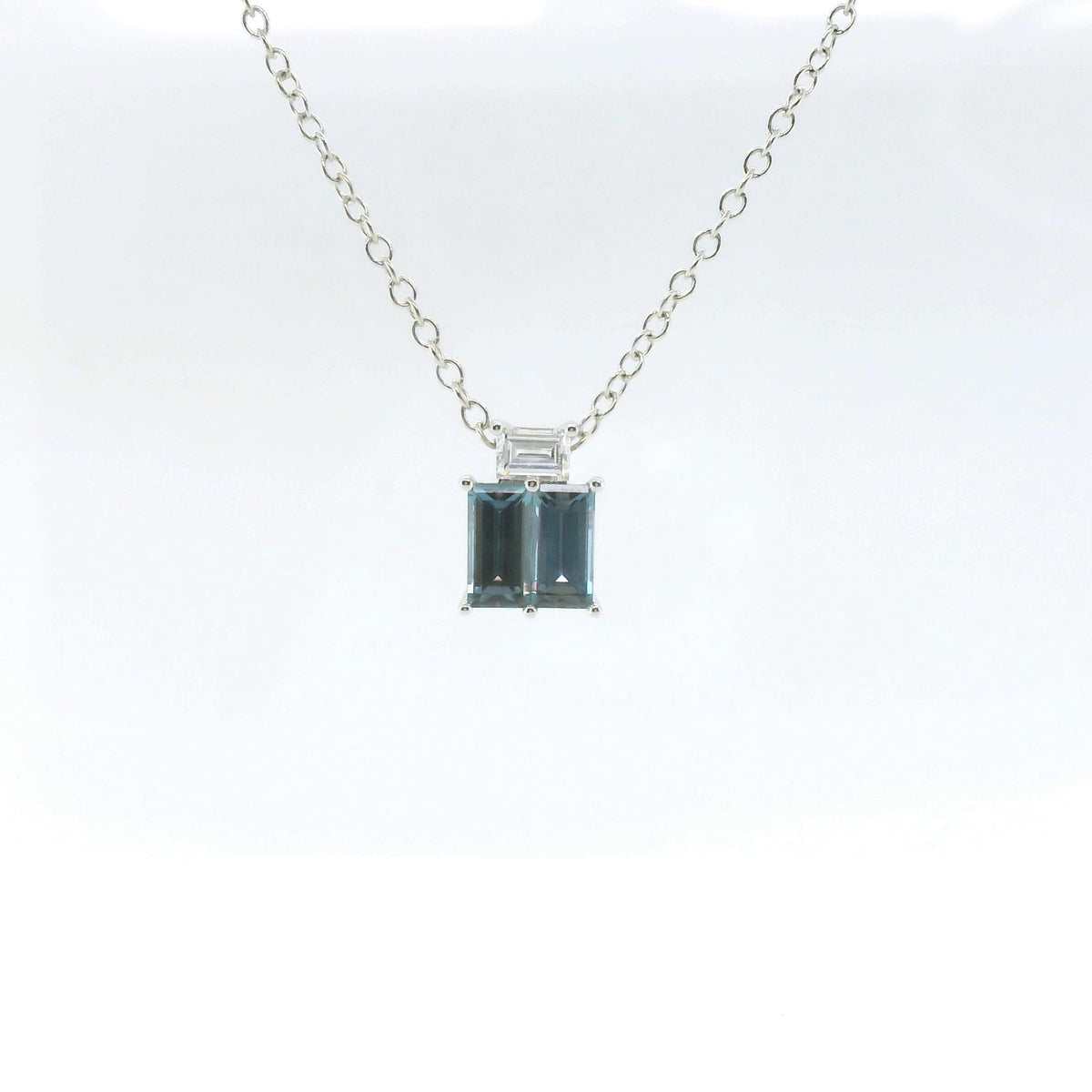 Chatham .88ct Lab Alexandrite and Diamond Pendent