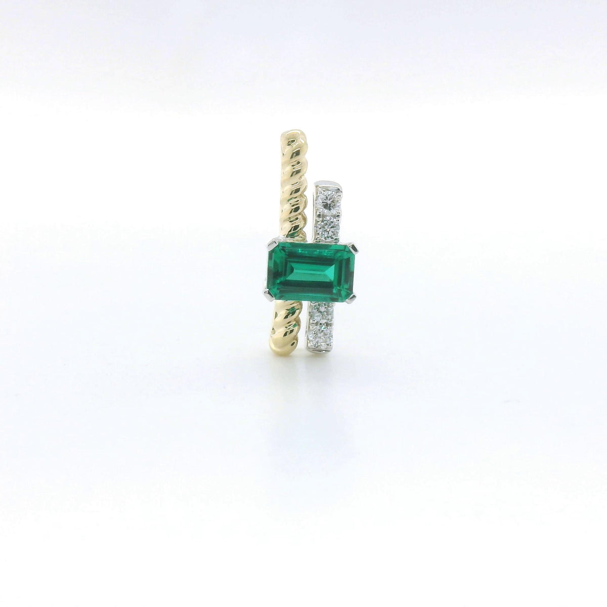 Chatham 0.52ct Lab Emerald & Diamond Pendant