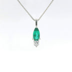 Chatham 0.51ct Emerald & Diamond Pendant