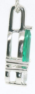 Chatham 0.51ct Emerald & Diamond Pendant