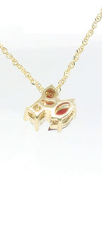 Chatham 0.58ct Lab Ruby & Diamond Pendant