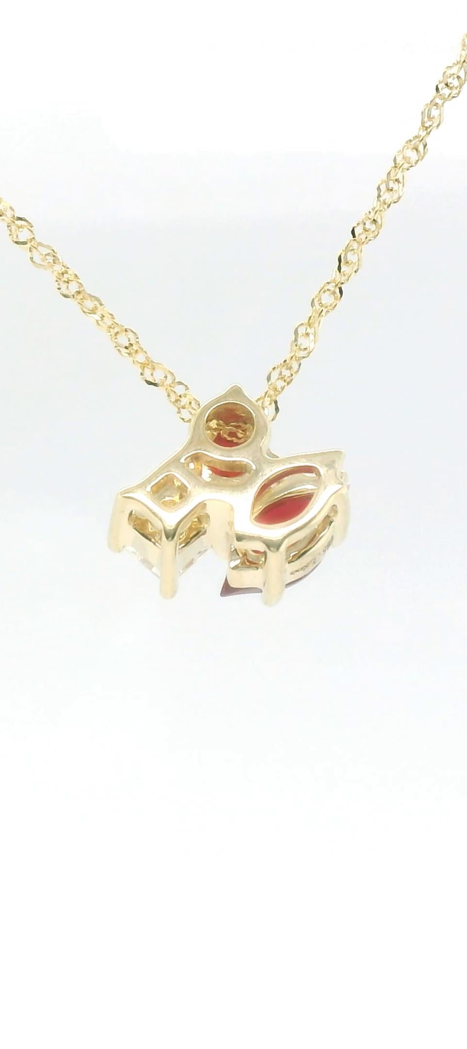 Chatham 0.58ct Lab Ruby & Diamond Pendant
