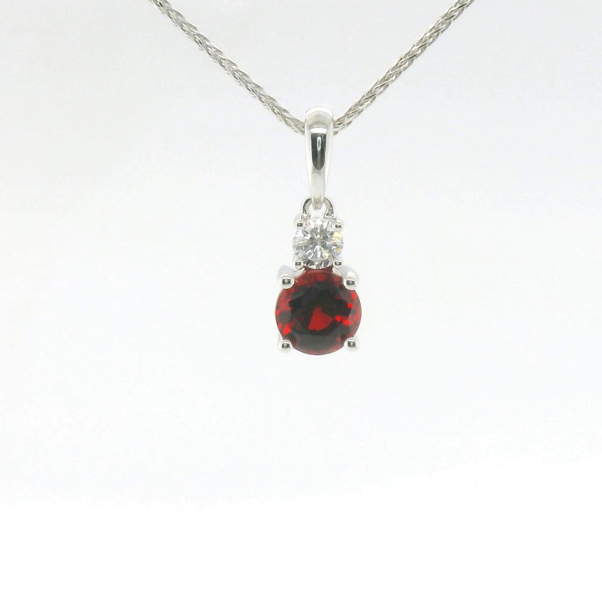 Chatham 0.68ct Lab Ruby & Diamond Pendant