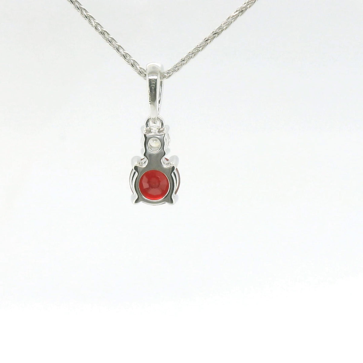 Chatham 0.68ct Lab Ruby & Diamond Pendant