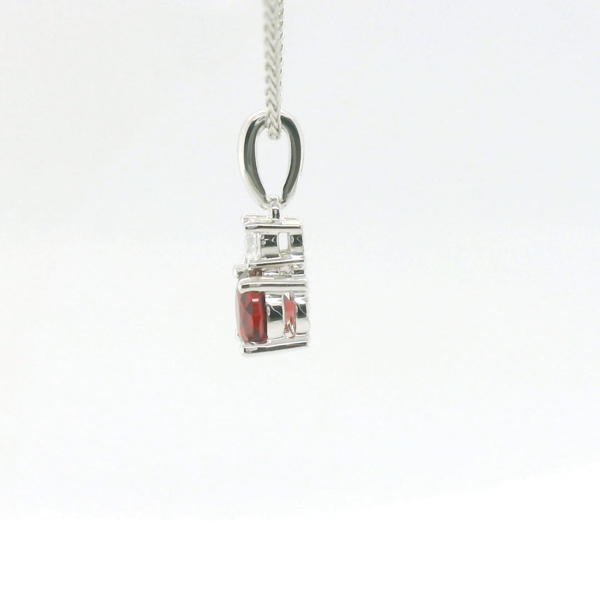 Chatham 0.68ct Lab Ruby & Diamond Pendant