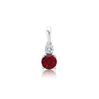 Chatham 0.68ct Lab Ruby & Diamond Pendant