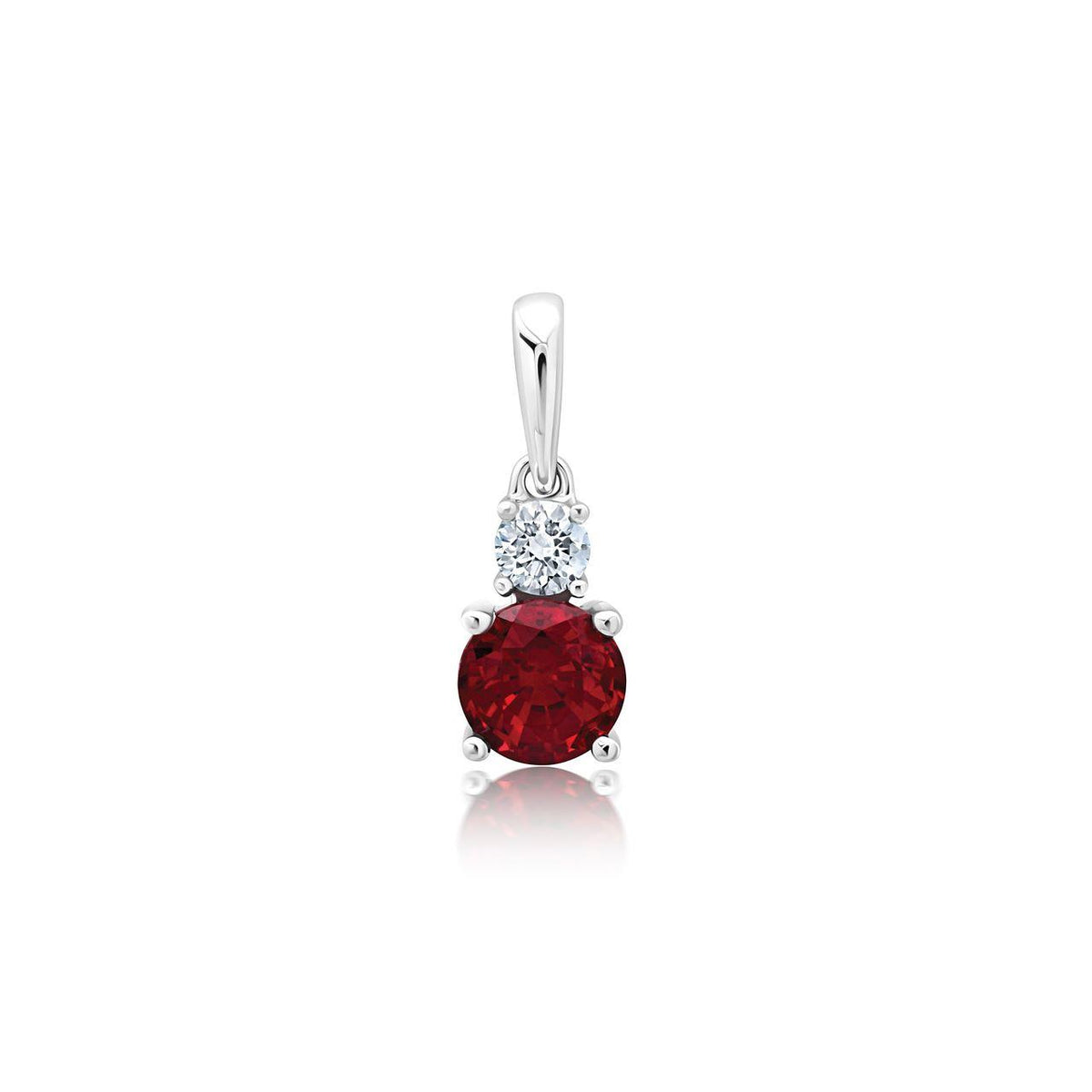 Chatham 0.68ct Lab Ruby & Diamond Pendant