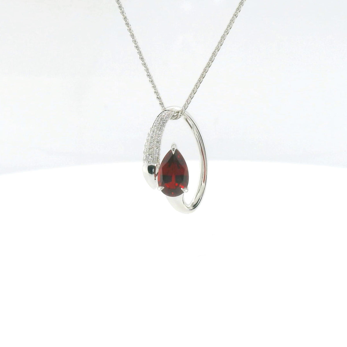 Chatham 1.20ct Lab Ruby & Diamond Pendant