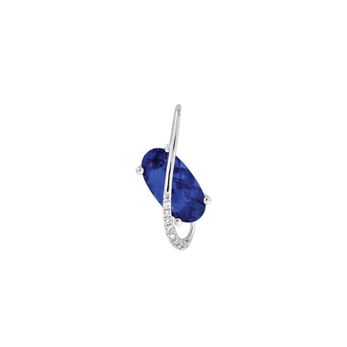 Chatham 1.79ct Lab Sapphire & Diamond Pendant
