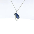Chatham 1.79ct Lab Sapphire & Diamond Pendant