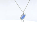 Chatham 1.79ct Lab Sapphire & Diamond Pendant