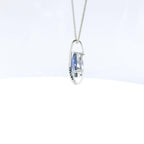 Chatham 1.79ct Lab Sapphire & Diamond Pendant