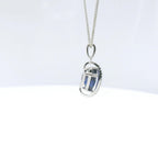 Chatham 1.63ct Lab Pear Sapphire & Diamond Pendant