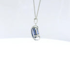 Chatham 1.63ct Lab Pear Sapphire & Diamond Pendant