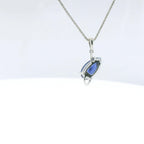 Chatham 1.63ct Lab Pear Sapphire & Diamond Pendant