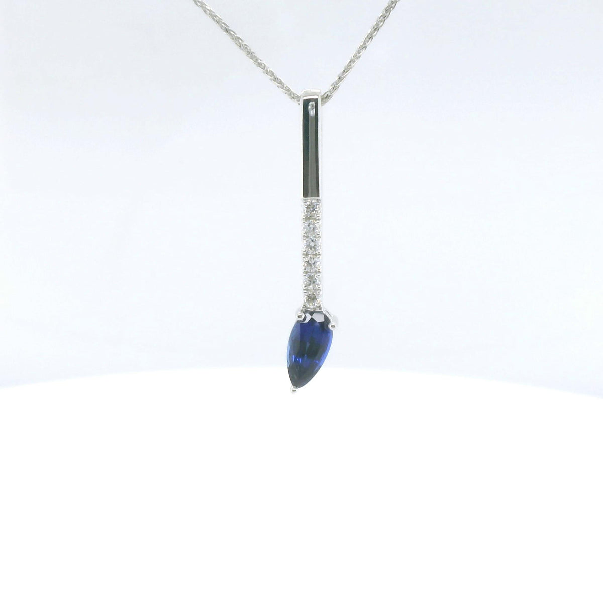 Chatham 0.83ct Lab Sapphire & Diamond Pendant