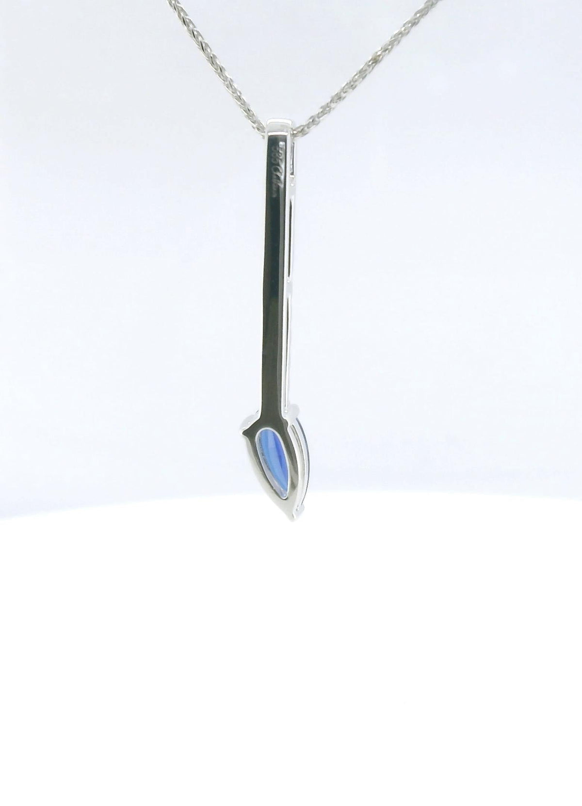 Chatham 0.83ct Lab Sapphire & Diamond Pendant