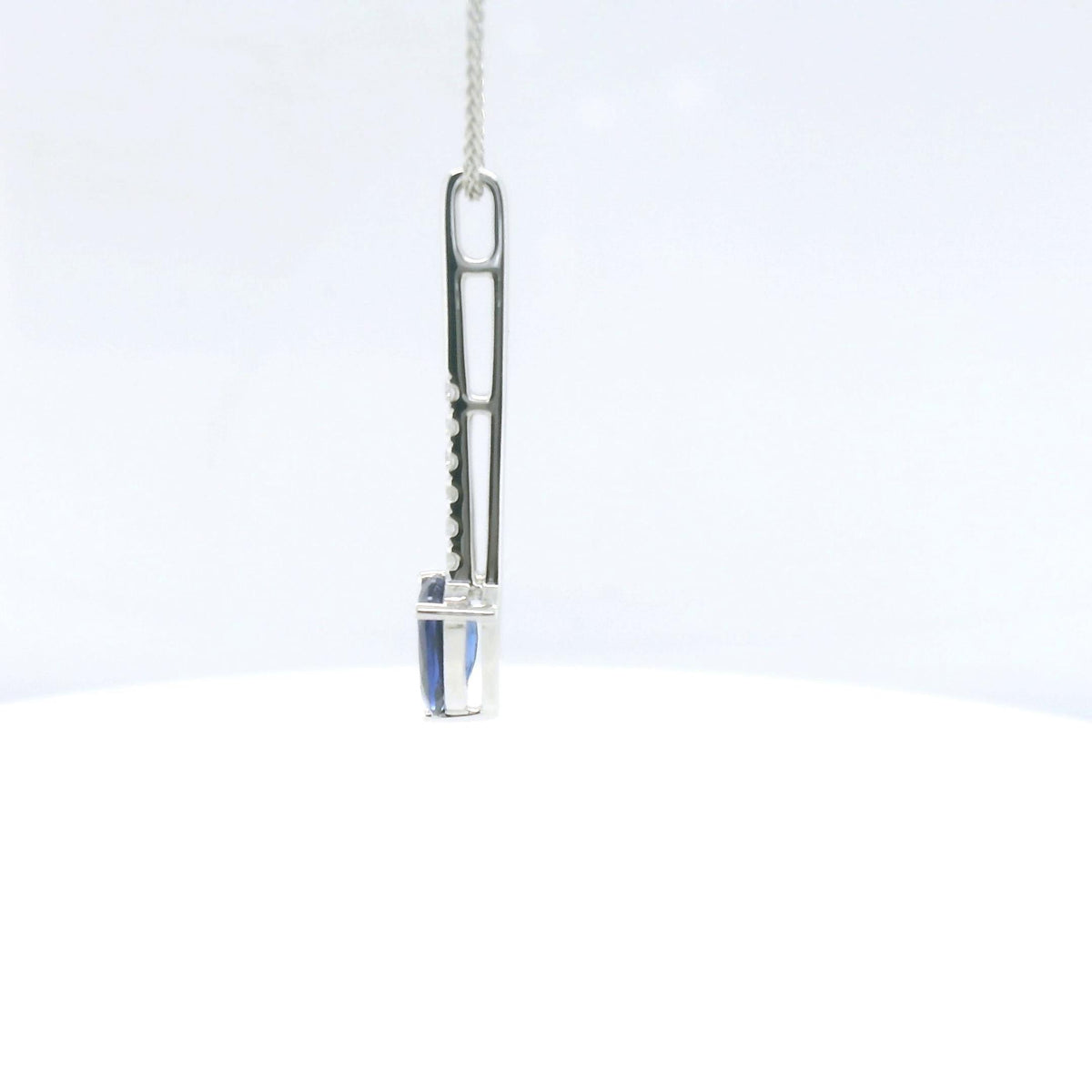 Chatham 0.83ct Lab Sapphire & Diamond Pendant