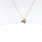 Chatham 0.52ct Lab Sapphire & Diamond Pendant