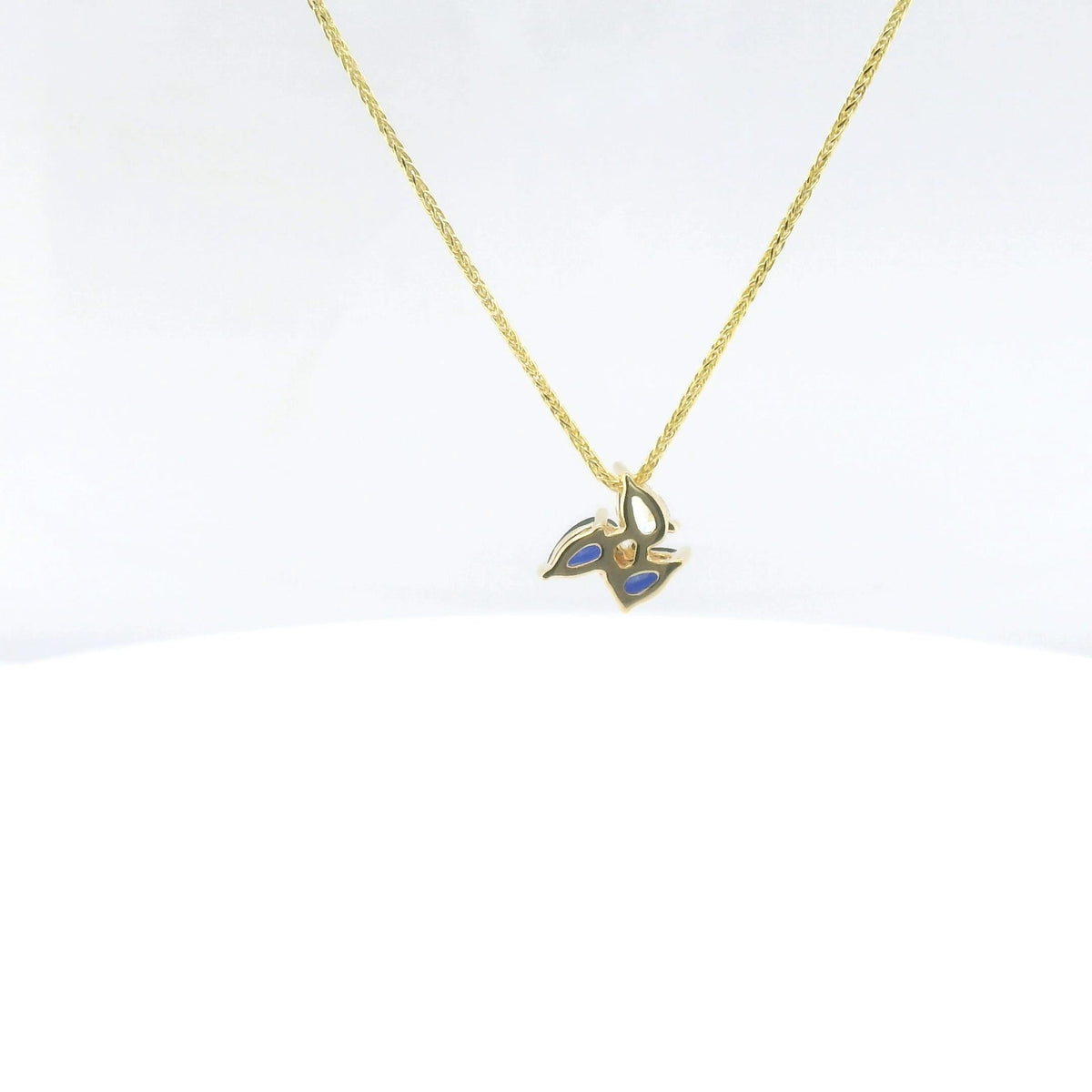 Chatham 0.52ct Lab Sapphire & Diamond Pendant