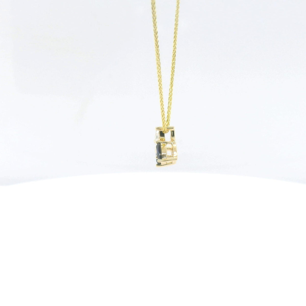 Chatham 0.52ct Lab Sapphire & Diamond Pendant