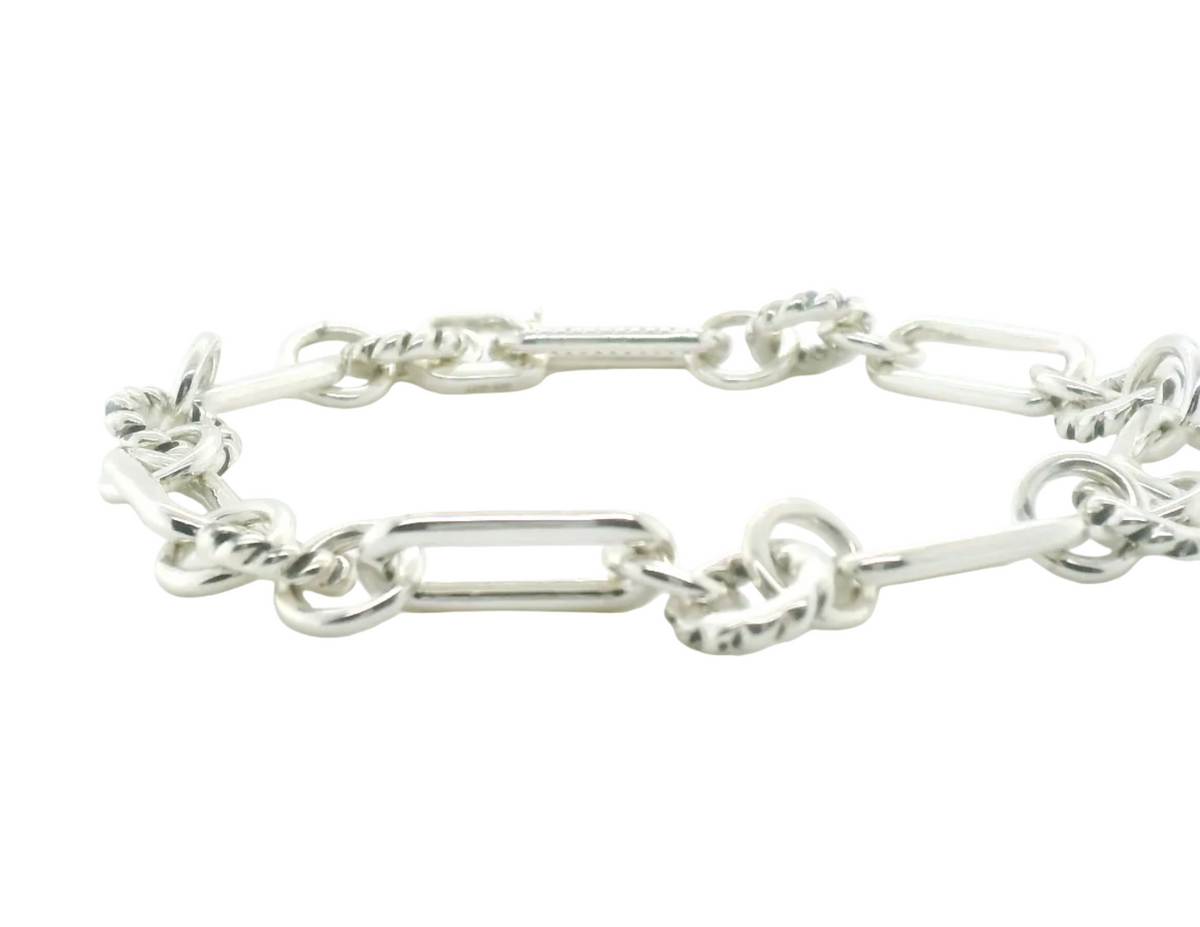 Perfect Love 0.10ct Diamond Silver Paperclip Bracelet