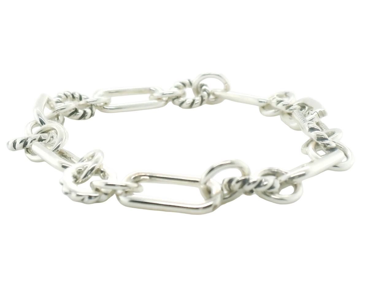 Perfect Love 0.10ct Diamond Silver Paperclip Bracelet