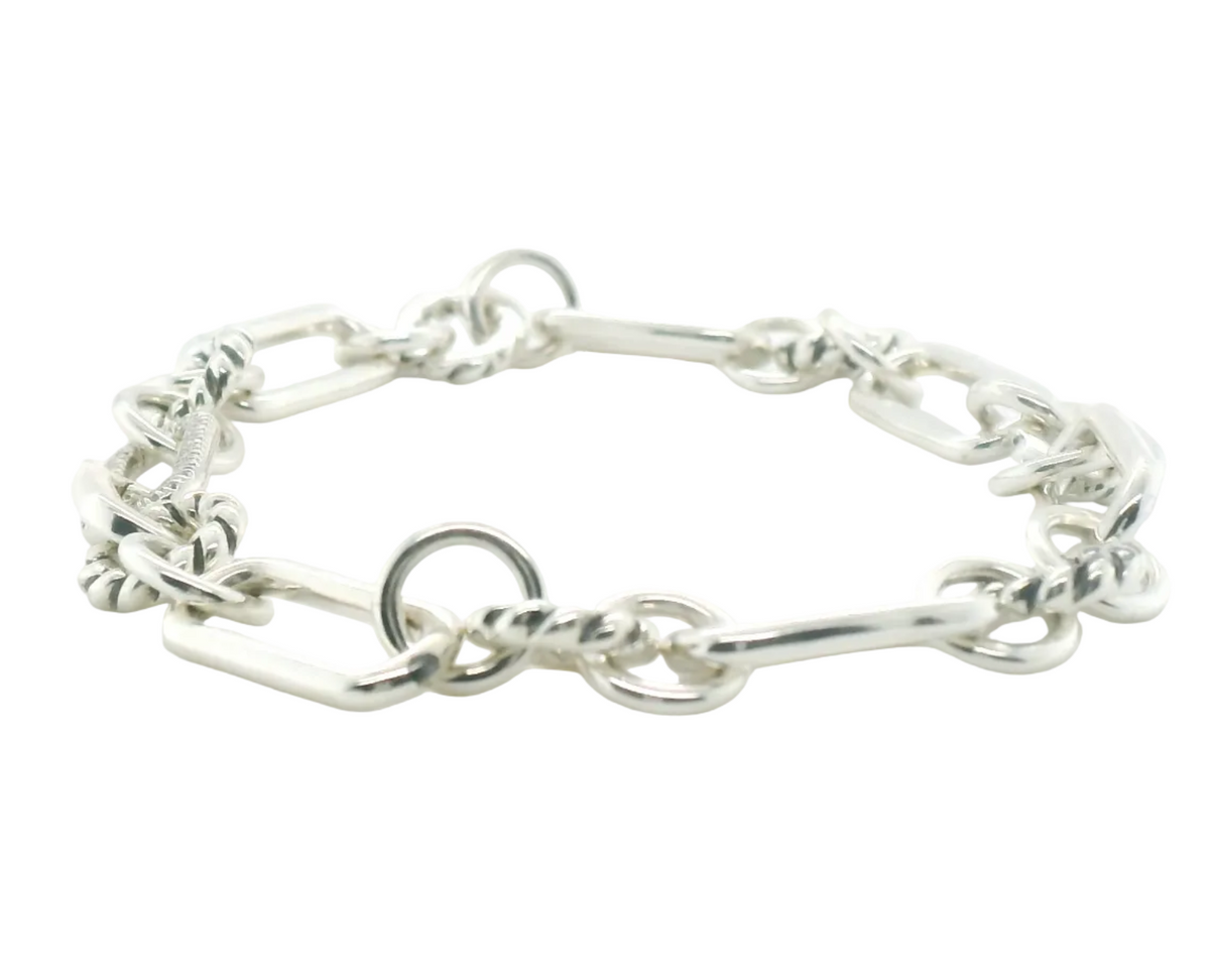 Perfect Love 0.10ct Diamond Silver Paperclip Bracelet