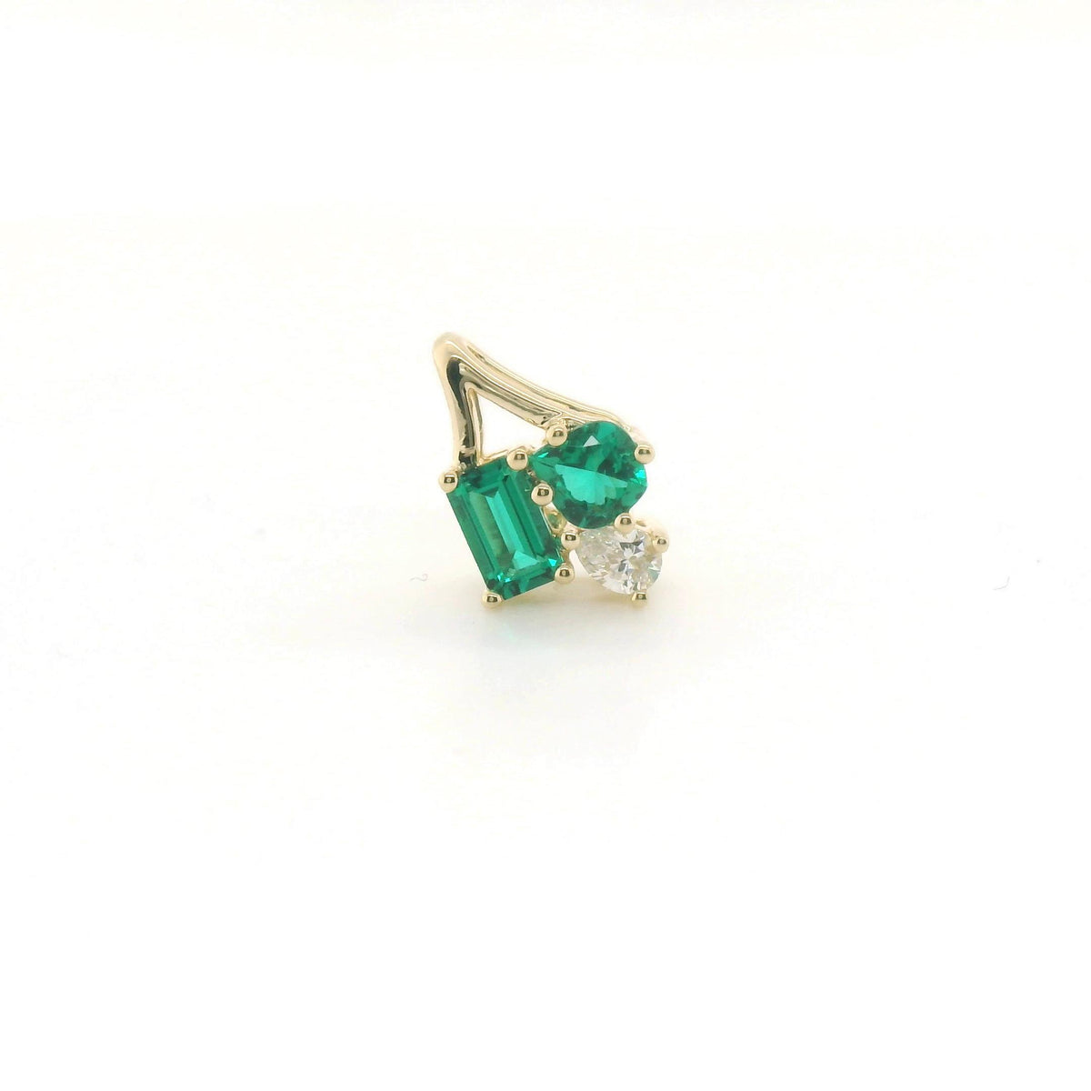 Chatham 0.37ct Lab Emerald & Diamond Pendant