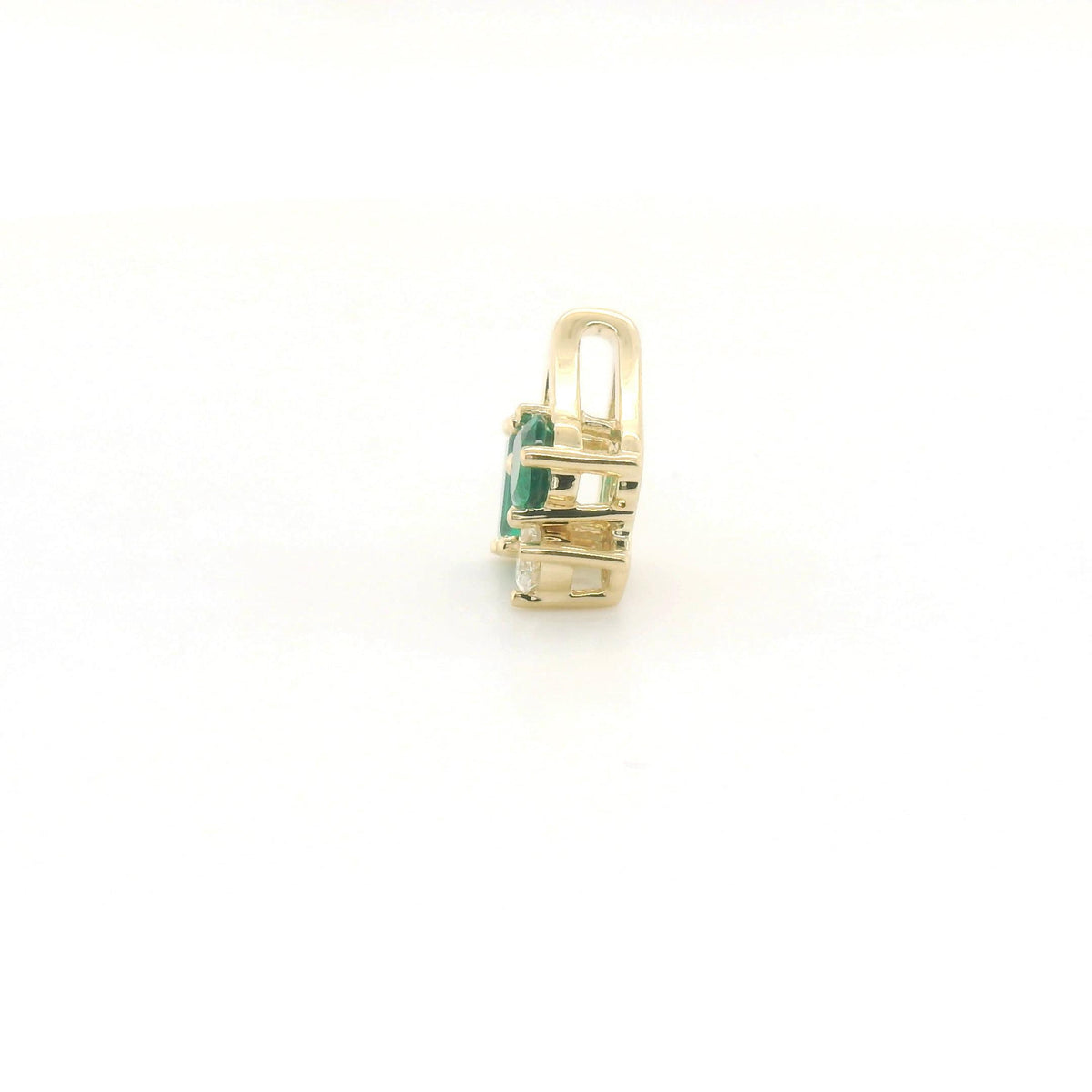 Chatham 0.37ct Lab Emerald & Diamond Pendant