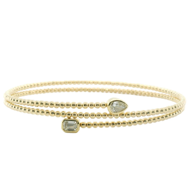 Perfect Love 0.37ct Diamond Pear & Emerald Beaded Bracelet