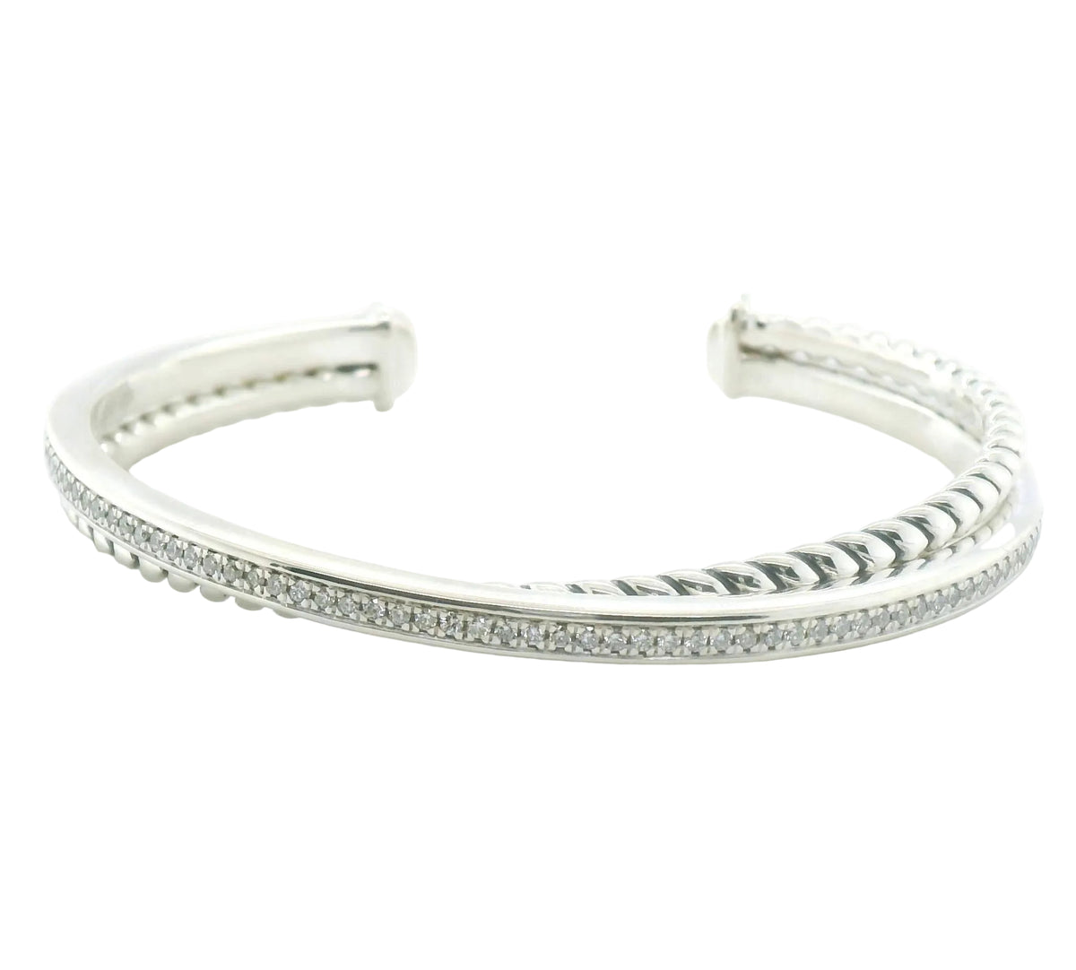 Perfect Love 0.50ct Diamond Silver Cuff