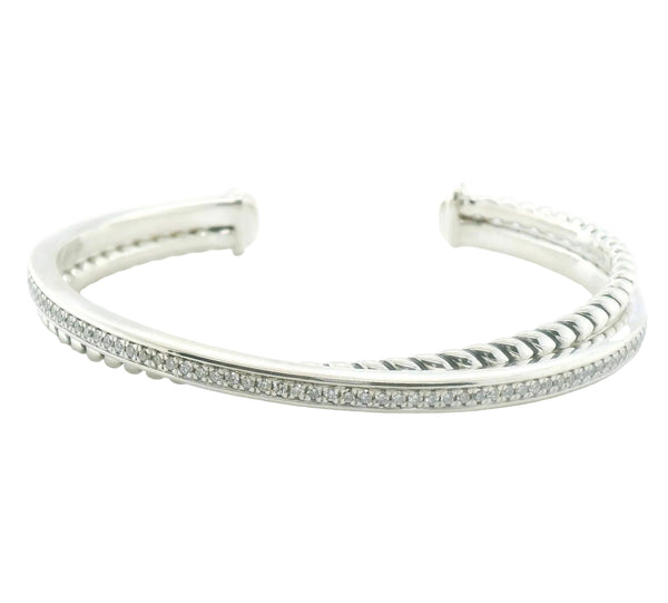 Perfect Love 0.50ct Diamond Silver Cuff