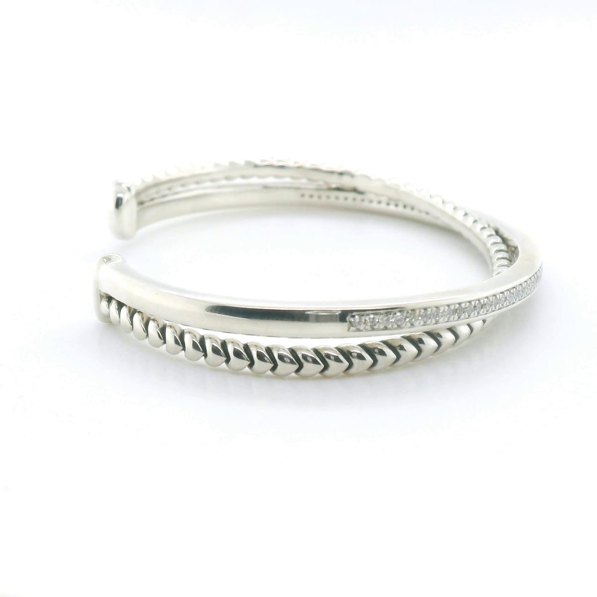 Perfect Love 0.50ct Diamond Silver Cuff
