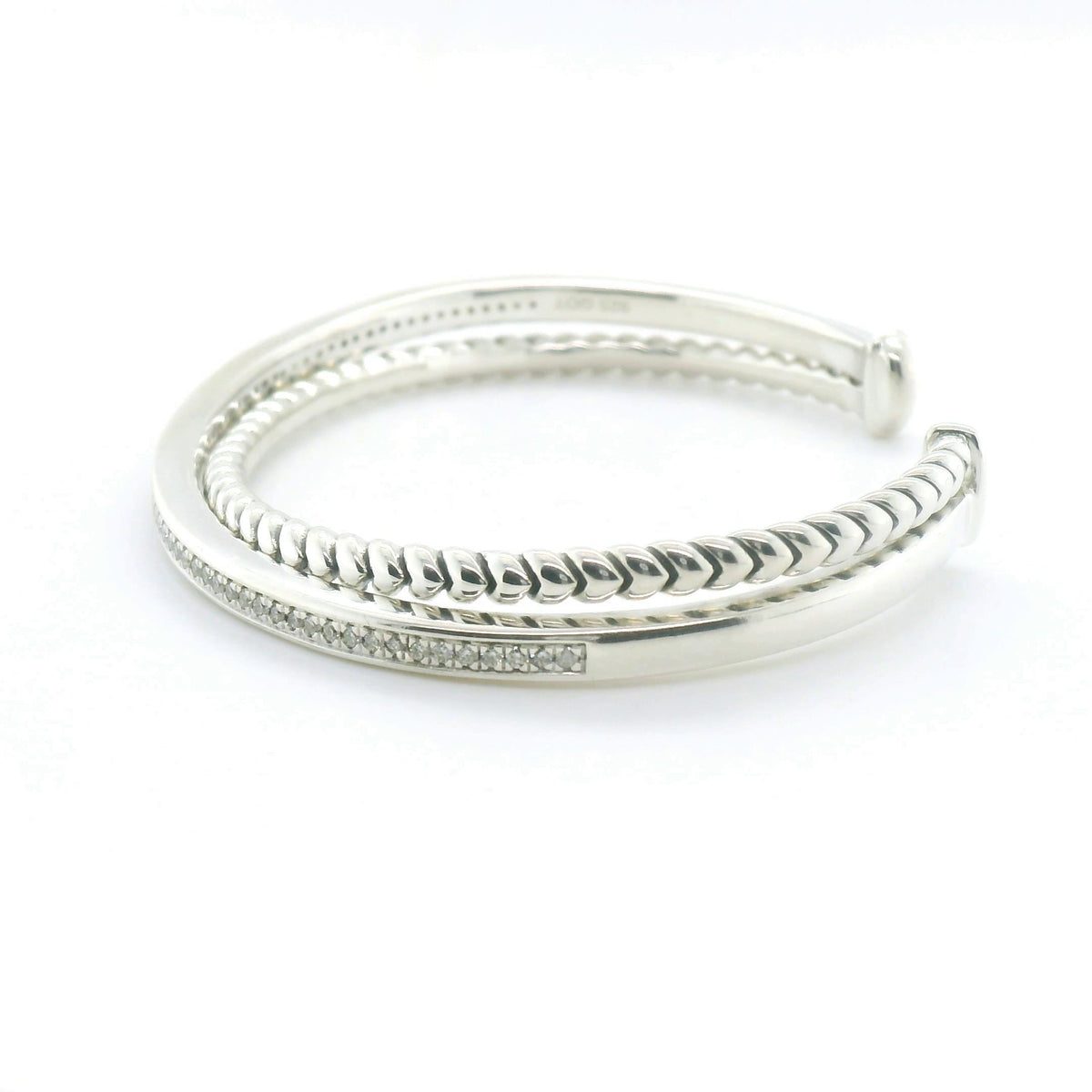 Perfect Love 0.50ct Diamond Silver Cuff