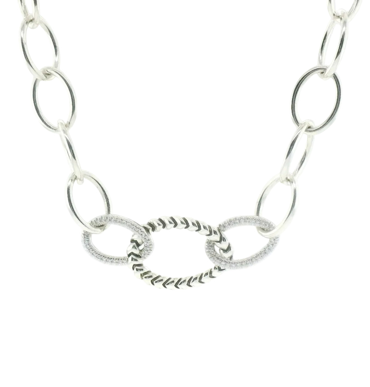 Perfect Love 0.14ct Diamond Silver Cable Chain