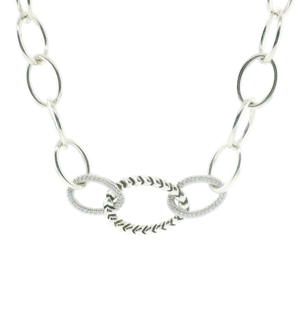 Perfect Love 0.14ct Diamond Silver Cable Chain