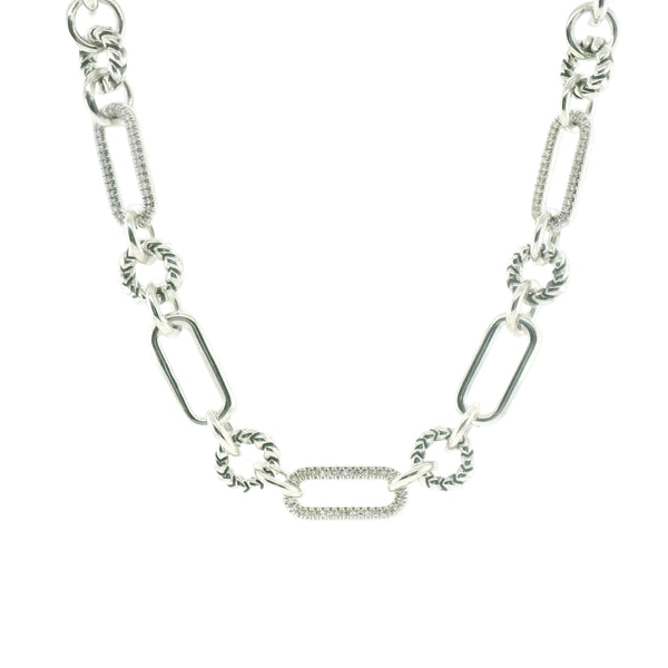 Perfect Love .25ct Diamond Silver Paperclip Necklace
