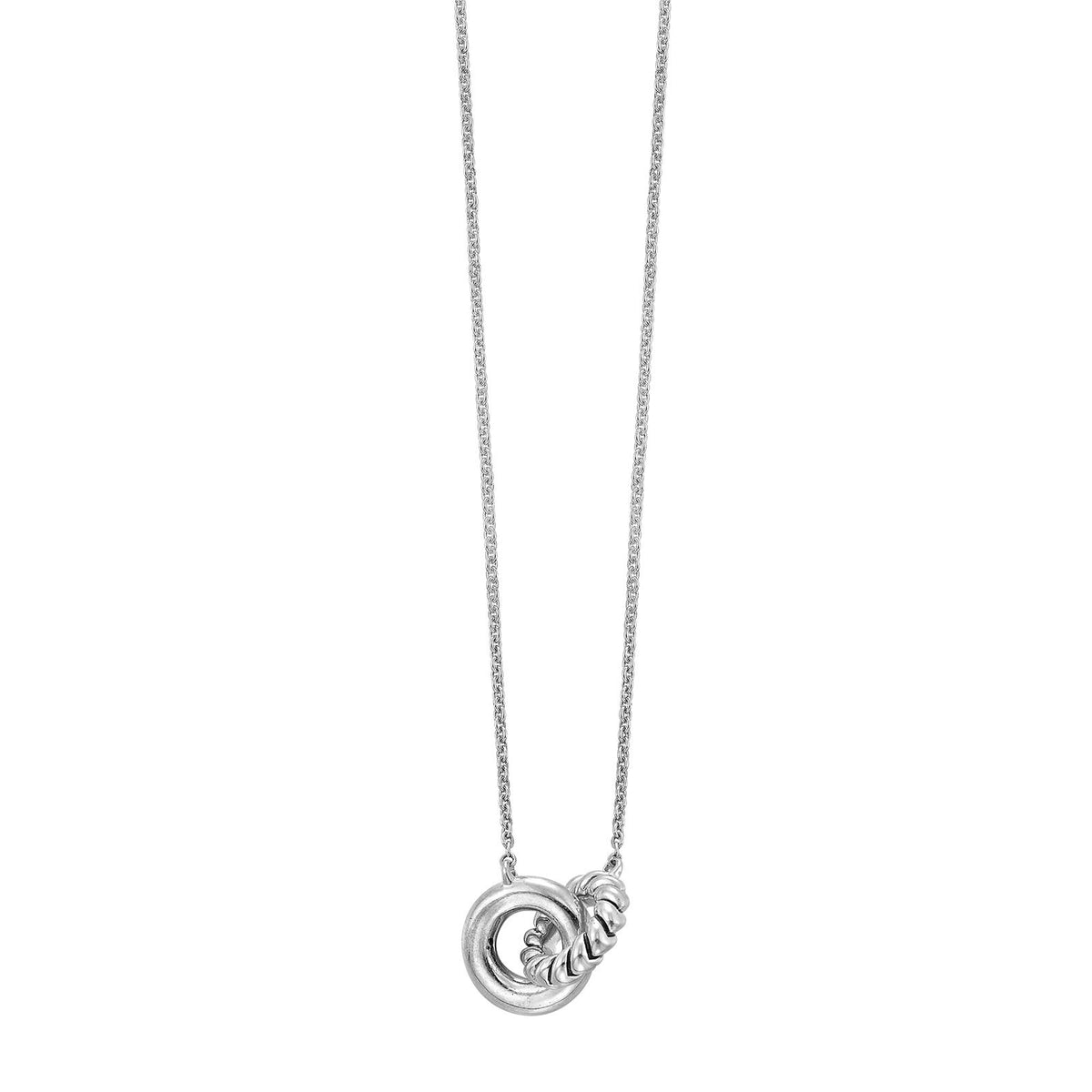Perfect Love Silver Interlocking Rings Necklace